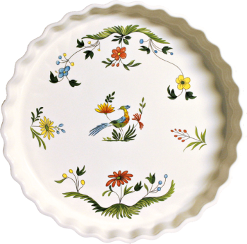 Gien Oiseaux de Paradis Форма для тарта, диаметр - 28 см, высота - 4,4 см, цвет - белый