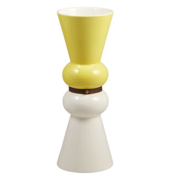 Gien Siam Декоративная ваза, диаметр - 12,3 см, высота - 32 см, цвет - желтый, молочный