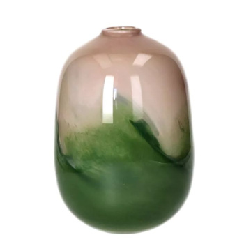 Pomax GRANITA Стеклянная ваза, 17х24 см, розовый/зеленый