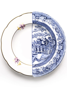 Seletti Hybrid Тарелка для супа Fillide, диаметр - 25,4 см, цвет - белый, синий