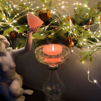 DekoCandle Декоративная плавающая свеча, 7х5 см, розовый