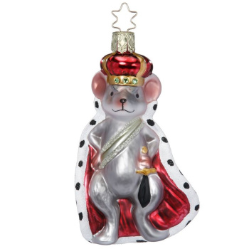Inge Glas Стеклянная елочная игрушка Мышиный король, размер - 12 см