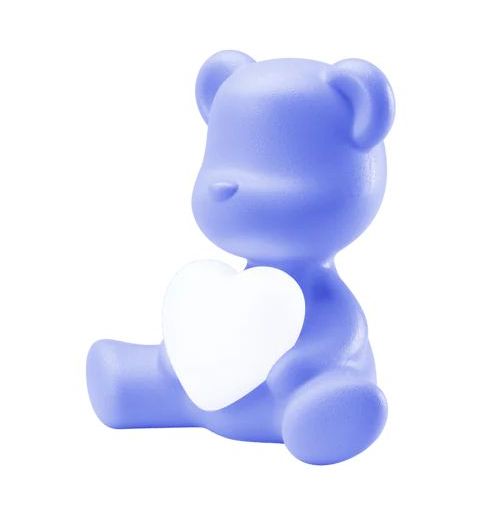 Qeeboo Teddy Love XS Настольная лампа Мишка с сердцем, размеры: 23х13,5х22 см, цвет - голубой