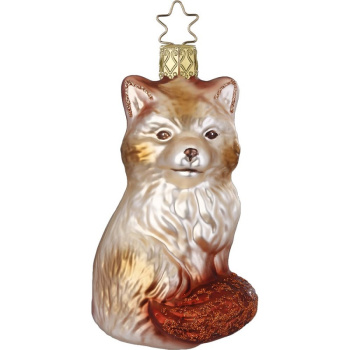 Inge Glas Стеклянная елочная игрушка Лиса, размер - 10 см, коричневый