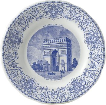 Gien Monuments de Paris Десертная тарелка с рисунком Arc de Triomphe, диаметр - 19,8 см