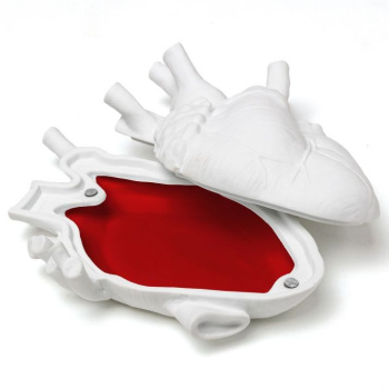 Seletti Love in Bloom Фарфоровая шкатулка - сердце, размеры: 18,9х13,6х7,4 см, цвет - белый матовый