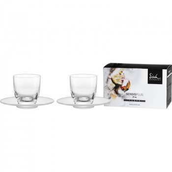 Eisch Superior Sensis Plus Espresso Набор из 2 стаканов для эспрессо с блюдцем, 100 мл, прозрачный