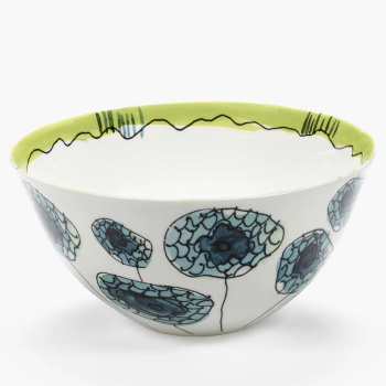 Serax Marni Midnight Flowers Салатник с рисунком Anemone Vaniglia, диаметр - 25 см, объем - 2,5 л