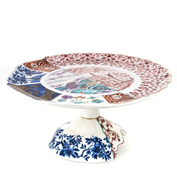 Seletti Hybrid Фарфоровая подставка для торта "Moriana", 32,5*32,5*14 см, разноцветный