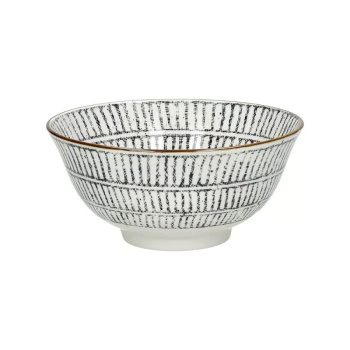 Pomax ALTO Фарфоровая пиала (тип - 3), диаметр - 15,5 см, высота - 7 см, цвет - белый, черный