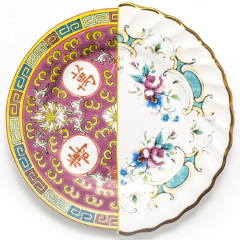 Seletti Hybrid Десертная тарелка Eudossia, диаметр - 20 см, цвет - белый, сиреневый