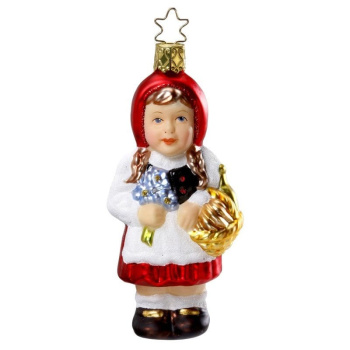Inge Glas Стеклянная елочная игрушка Красная шапочка, размер - 11,5 см