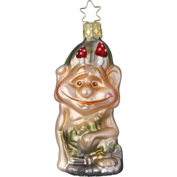 Inge Glas Стеклянная елочная игрушка Лесной тролль Хараг, высота - 10 см