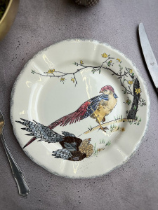 Gien Grands Oiseaux Обеденная тарелка с рисунком Faisans Dorés (Золотые фазаны), диаметр - 26,3 см