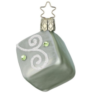 Inge Glas Стеклянная елочная игрушка Мятная конфета, размер - 6 см, фисташковый