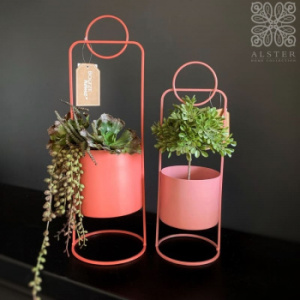 Boltze Piri Набор из 2 металлических кашпо, 36-45 см, розовый