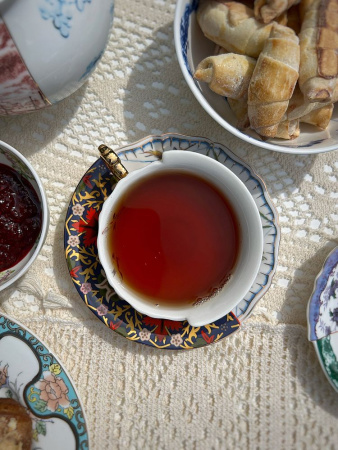 Seletti Hybrid Фарфоровая чайная пара Kannauj, 10,5х10,8х5,7 см, белый, черный, красный