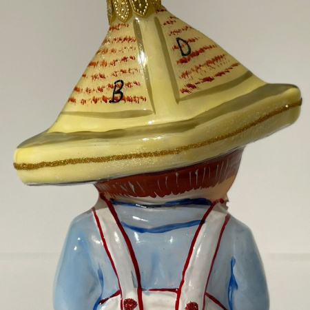 Mysteria Стеклянная елочная игрушка Мальчик - художник, размеры: 6,5х4х11,5h см