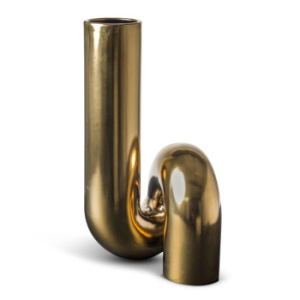 Pols Potten Yourtube Gold Керамическая ваза, размеры: 20х20х37h см, цвет - золотой