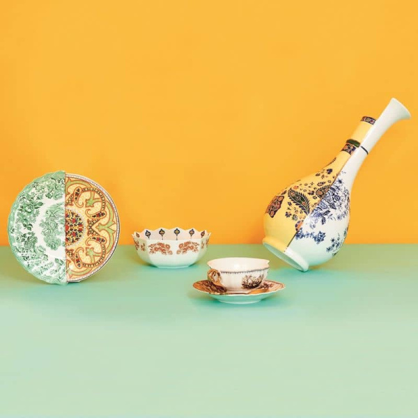 Seletti Hybrid Десертная тарелка Sravasti, диаметр - 20 см,  цвет - белый, желтый, зеленый.
