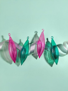 Чуть Чуда Набор стелкянных елочных игрушек ручной работы 