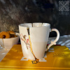 Seletti Kintsugi Фарфоровая кружка с птицей, размеры: 8,5х8,5х9 см, цвет - белый, золотой