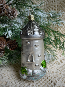 Inge Glas Стеклянная елочная игрушка Башня Рапунцель, размер - 13 см