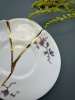 Seletti Kintsugi Фарфоровая чайная пара с цветами, цвет - белый, золотой