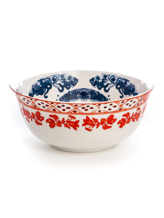 Seletti Hybrid Миска для хлопьев Eutropia, размеры: 15,2х15,2х6,7h см, цвет - белый, красный, синий