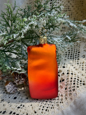 Inge Glas Стеклянная елочная игрушка Пачка чая, размер - 11 см