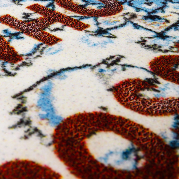 Seletti Burnt carpet Ковер Impossible things, размеры: 120х80 см, цвет - синий, белый