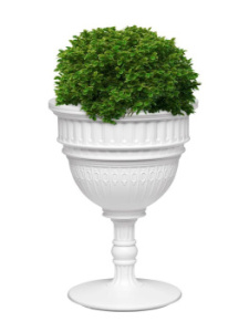 Qeeboo Capitol Кашпо для цветов, размеры: 44x44x60h см, цвет - белый матовый