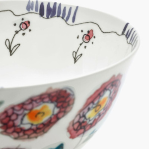 Serax Marni Midnight Flowers Салатник с рисунком Anemone Milk MF, диаметр - 25 см, объем - 2,5 л