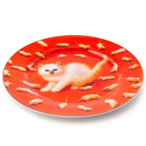 Seletti Toiletpaper Тарелка для основного блюда Kitten (Кот), диаметр - 27 см, черный