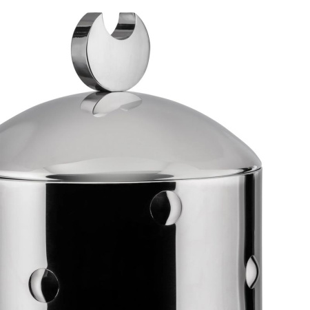 Alessi Kalisto 1 Металлическая емкость для хранения сыпучих продуктов, размеры: 11х11х21h см, сталь