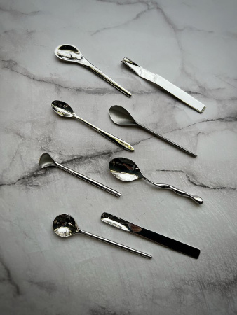 Alessi Il Caffe Набор из 8 кофейных ложек, нержавеющая сталь с зеркальной полировкой