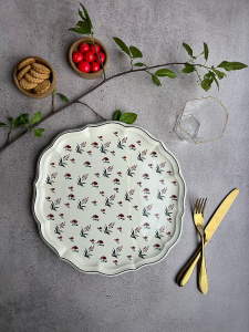 Gien Herbier du paradis Блюдо для торта, диаметр - 31,7 см, цвет - белый, разноцветный