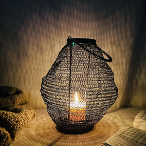 Pomax KIBU Металлический фонарь - подсвечник, 28х30 см, бронзовый