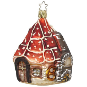 Inge Glas Стеклянная елочная игрушка Пряничный домик, 10,5 см