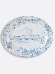 Bernardaud Tout Paris Овальное блюдо для дичи или рыбы, ширина - 33 см, цвет - белый, синий