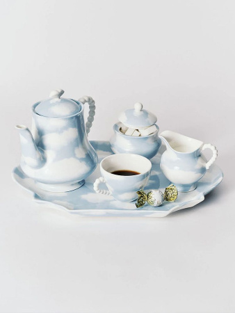 Serax Les Objets Mouleversants Фарфоровая чайная пара, размеры: 14,2х14,2х6,8h см, цвет - голубой