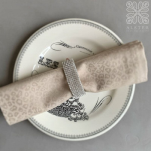 Sophie Villepigue Фарфоровое кольцо для салфетки с кристаллами, 7х2х4 см, белый