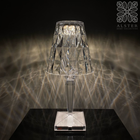 Kartell Big Battery Настольная лампа, размеры: 17х17х37 см, цвет - прозрачный