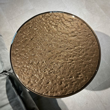 Fiam Lakes 50 Кофейный столик со стеклянной столешницей, размеры: 50 х 50 х 50h см, бронзовый