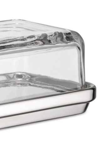 Alessi Butter dish Масленка со стеклянной крышкой, размеры: 16,5х11,5х7h см, цвет - прозрачный