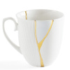 Seletti Kintsugi Фарфоровая кружка с цветком, размеры: 8,5х8,5х9 см, цвет - белый, красный, золотой