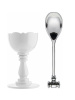 Alessi Dressed Egg Набор для яйца: фарфоровая подставка и ложка, цвет - белый, сталь