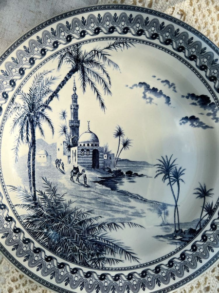 Gien Les Depareillees Десертная тарелка с рисунком Vues d’Orient (Вид на Восток), диаметр - 22 см