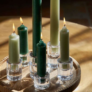 EDG Стеклянный подсвечник, размеры: диаметр - 5 см, высота - 4 см, цвет - прозрачный