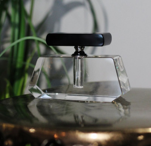 Abhika Beverly Стеклянная бутыль для парфюма, 13х5х8 см, прозрачный/черный